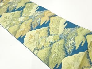 山並みに笹模様織出し名古屋帯